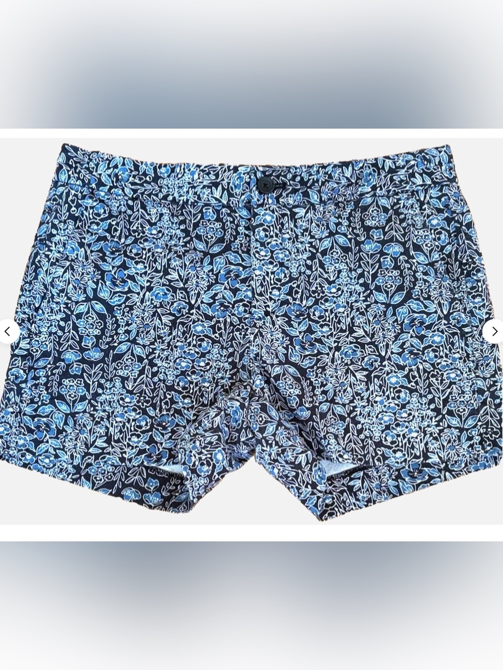 Banana Republic Hampton Fit Floral Chino Shorts Women’s 4 Blue White Cotton